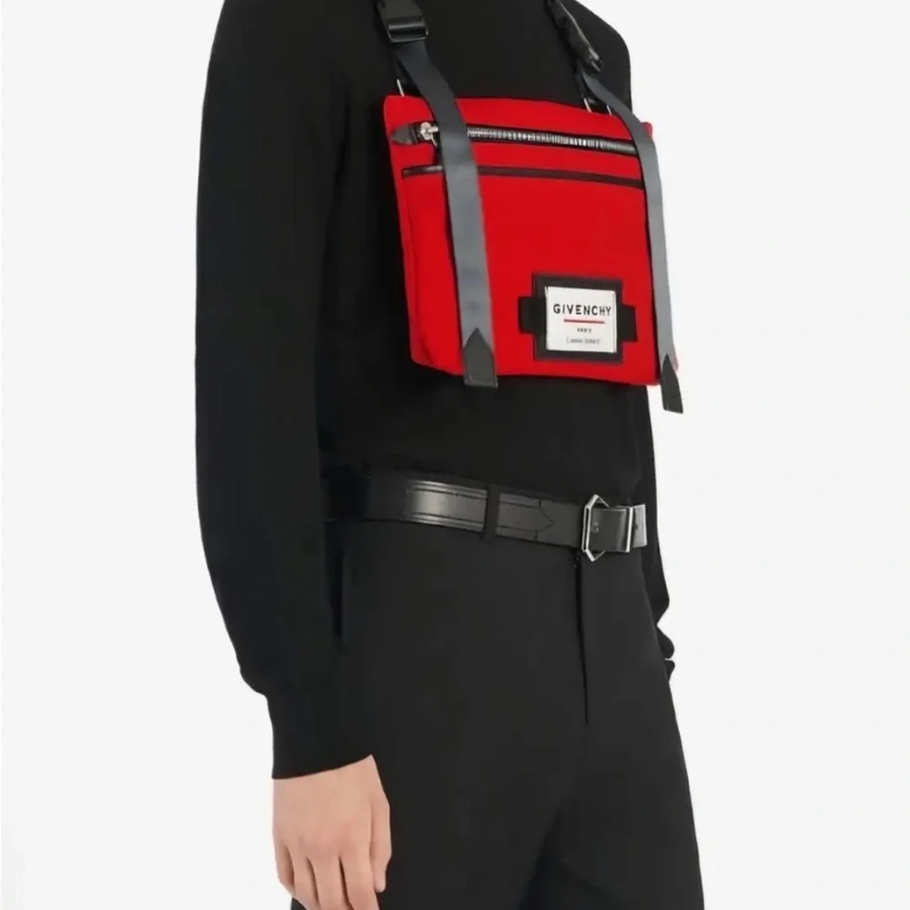 NWT Givenchy Red Downtown Flat Crossbody Bag Men’s Authentic